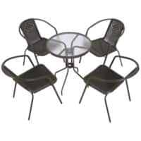 Living and Home Garden Furniture Set Plastic Brown LG0784LG0543