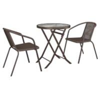 Living and Home Garden Furniture Set Fabric Brown LG0786LG0793