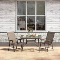 Living and Home Garden Furniture Set Fabric Brown LG0816LG0793