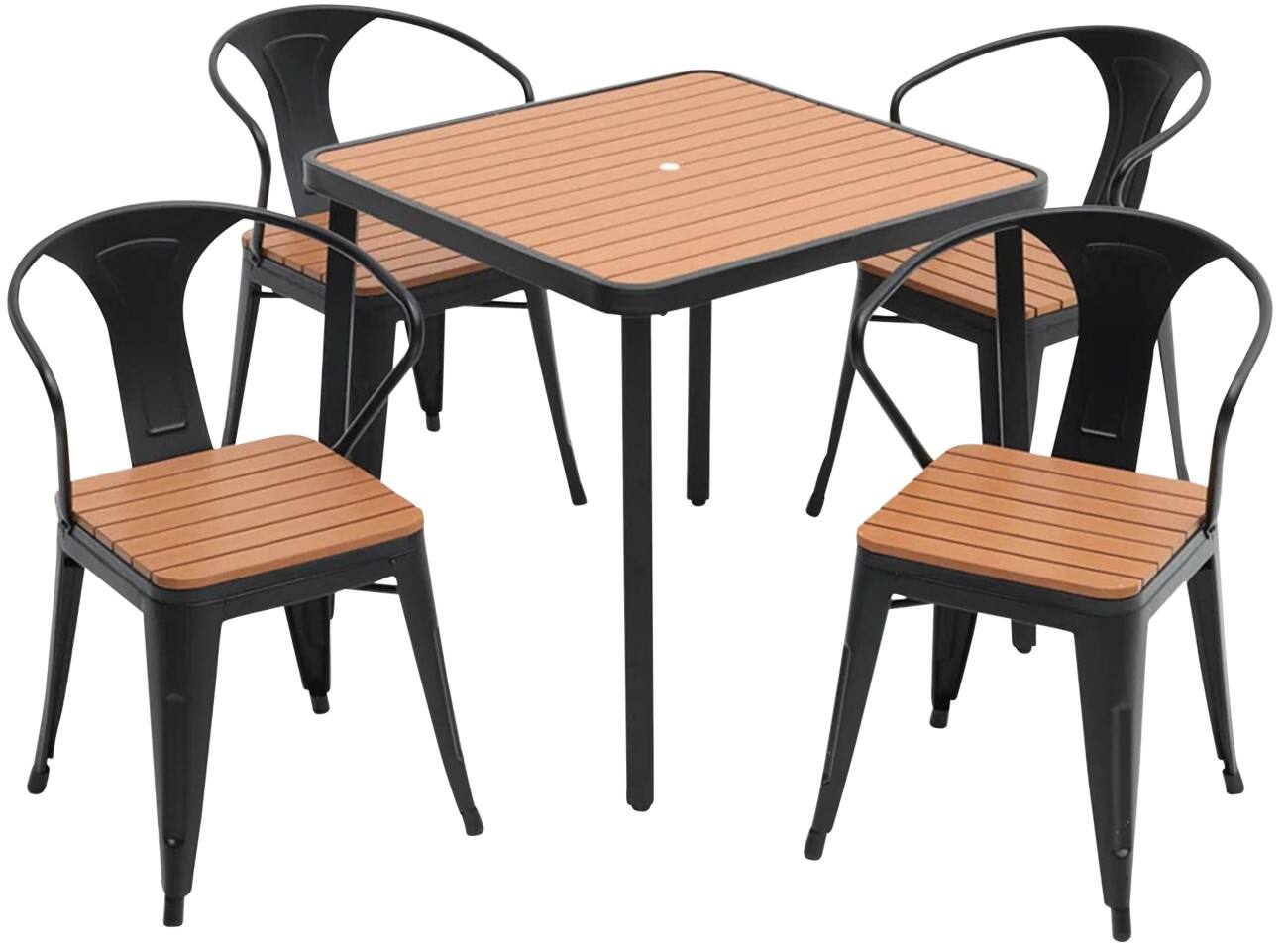 Living and Home Garden Furniture Set WPC (Wood Plastic Composite) Brown ...