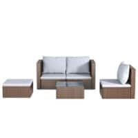 Living and Home Garden Furniture Set Rattan Brown PM1071PM1072