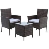 Living and Home Garden Furniture Set Rattan Brown PM1087