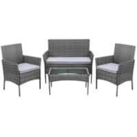 Living and Home Garden Furniture Set Rattan Brown PM1089