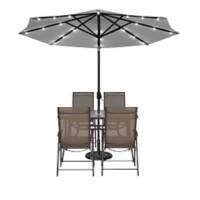 Living and Home Garden Furniture Set Plastic Brown VKK0006