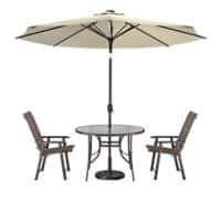 Living and Home Garden Furniture Set Fabric Brown VKK0036