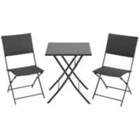 Living and Home Garden Furniture Set Rattan Black, Grey LG0783