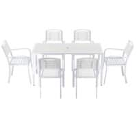 Living and Home Garden Furniture Set WPC (Wood Plastic Composite) White LG1021LG1029LG1028