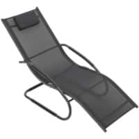 Living and Home Aluminium Sun Lounger PM1121 Black