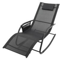 Living and Home Aluminium Sun Lounger PM1128 Black