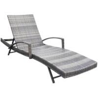 Living and Home Rattan Sun Lounger PM1082 Grey