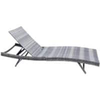 Living and Home Rattan Sun Lounger PM1084 Grey