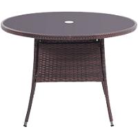 Living and Home Table LG0892 Rattan 1,050 x 1,050 x 720 mm