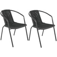 Living and Home Dining Chair Plastic 720 x 560 x 545 mm Black Pack of 2