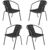 Living and Home Dining Chair Plastic 720 x 560 x 545 mm Black Pack of 4