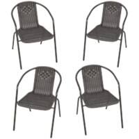 Living and Home Dining Chair Plastic 720 x 560 x 545 mm Brown Pack of 4
