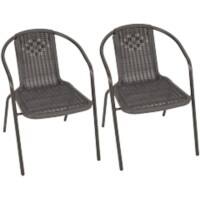 Living and Home Dining Chair Plastic 720 x 560 x 545 mm Brown Pack of 2