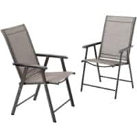 Living and Home Dining Chair Plastic 950 x 590 x 660 mm Brown Pack of 2