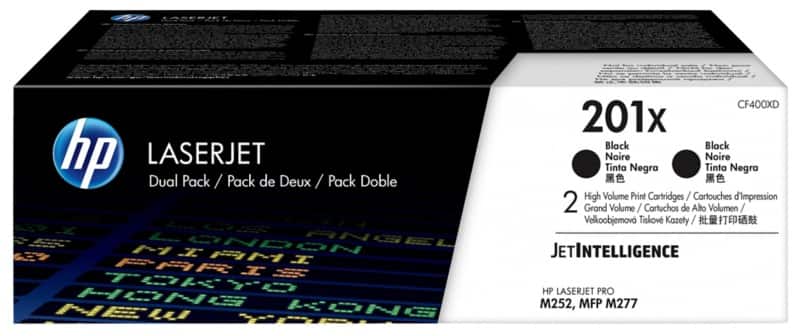 HP 201X Original Toner Cartridge CF400XD Black Pack of 2