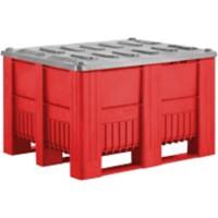 EXPORTA Plastic Pallet 100 (W)100 (D)74 (H) cm Red