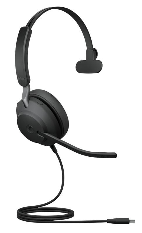 Jabra Evolve2 40 Wired Headset USB With Microphone Mono Black