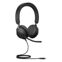 Jabra Evolve2 40 Wired Stereo Headset USB Black Type-C Noise Cancellation