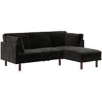 DOREL HOME 3 Seat Sofa BLACK VELVET Velvet 2,044.70 (W) x 1,562.00 (D) x 800.00 (H) mm