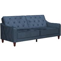 Novogratz 3 Seat Sofa BLUE Velvet 2,070.10 (W) x 850.90 (D) x 876.30 (H) mm