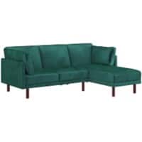 DOREL HOME 3 Seat Sofa GREEN VELVET Velvet 2,044.70 (W) x 1,562.00 (D) x 800.00 (H) mm