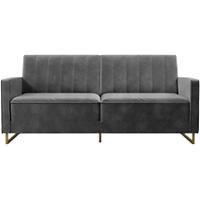 Novogratz 3 Seat Sofa GREY Velvet 1,955.80 (W) x 838.20 (D) x 850.90 (H) mm
