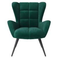 Alphason Chair Green Velvet PB; Fabric; Metal; Foam