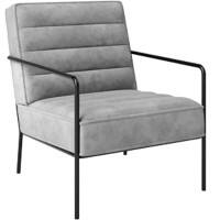 Alphason Chair Grey Velvet PB; Fabric; Metal; Foam