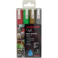 uni-ball PWE-5M CHRISTMAS Chalk Marker Assorted Medium Bullet Pack of 4