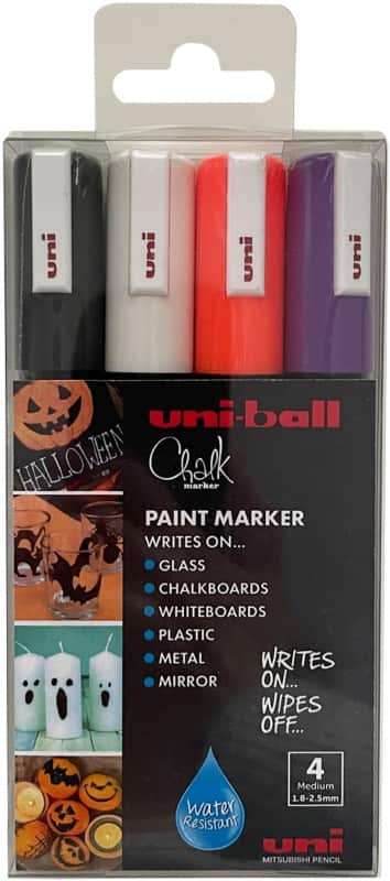 uni-ball PWE-5M HALLOWEEN Chalk Marker Assorted Medium Bullet 2.5 mm Pack of 4