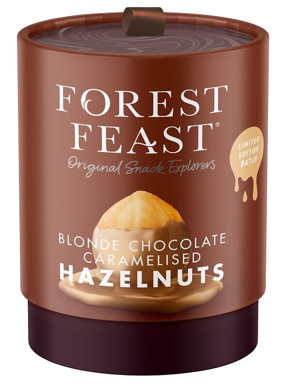 FOREST FEAST Blonde Chocolate Caramelised Hazelnuts Tube 100 g