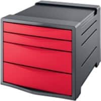 Rexel Choices Desktop Drawers Red 4 Drawers 28.5 x 37.2 x 24.5 cm