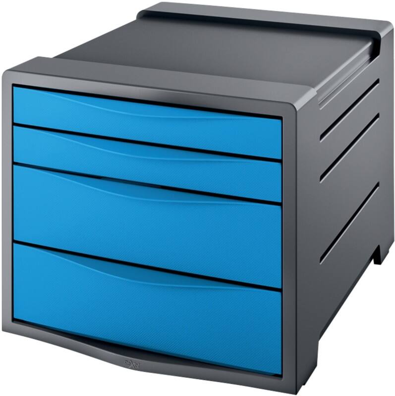 Rexel Choices Desktop Drawers Blue 4 Drawers 28.5 x 37.2 x 24.5 cm A4