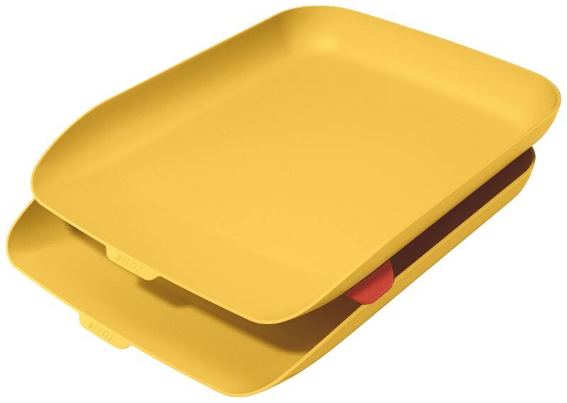 Leitz Cosy Letter Tray 5358 A4 Yellow 26.8 x 35.8 x 4.3 cm Pack of 2