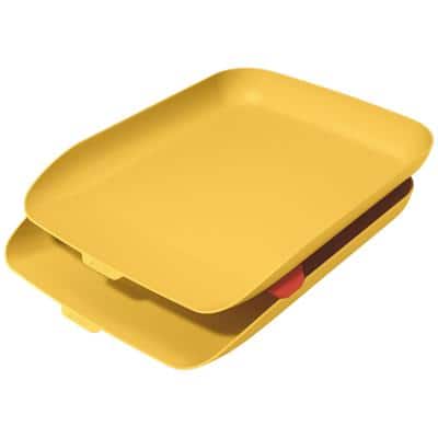 Leitz Cosy Letter Tray 5358 A4 Yellow 26.8 x 35.8 x 4.3 cm Pack of 2