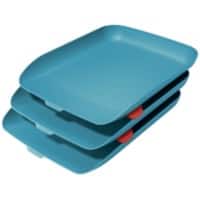 Leitz Cosy Letter Tray 5358 A4 Blue 26.8 x 35.8 x 4.3 cm Pack of 3