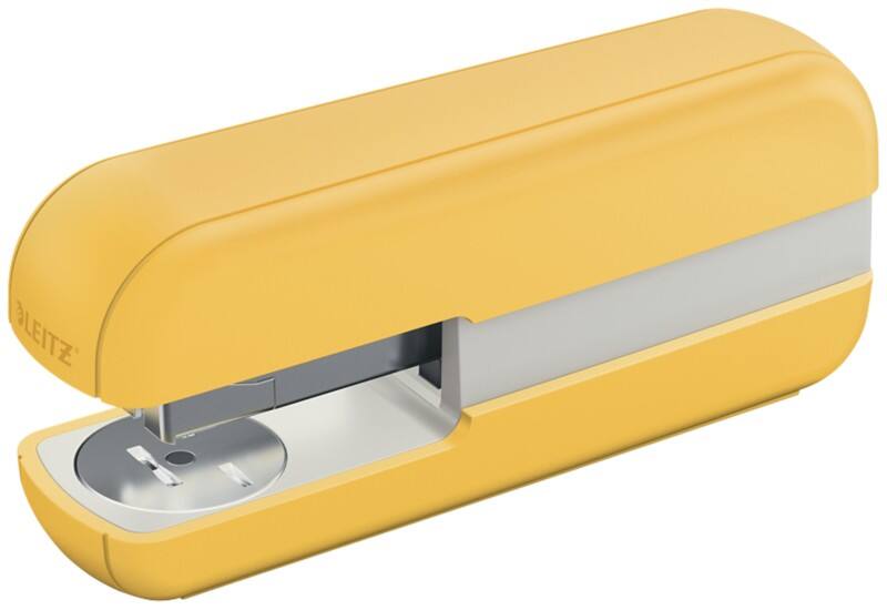 Leitz Cosy Stapler 5567 Half Strip Yellow 30 Sheets 24/6, 26/6 Plastic