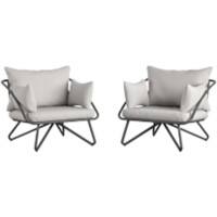 Novogratz Outdoor Lounge Chair 88061CWGEUK Charcoal, Grey Pack of 2