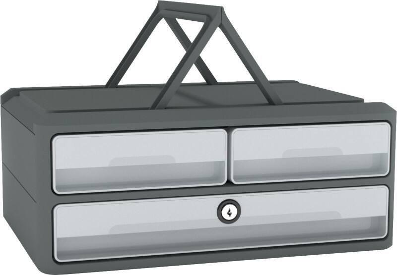 CEP Moov Up Drawer System Plastic Dark Grey, Light Grey 3 Drawers 37 x 27.5 x 14.6 cm