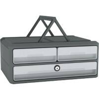 CEP Moov Up Drawer System Plastic Dark Grey, Light Grey 3 Drawers 37 x 27.5 x 14.6 cm