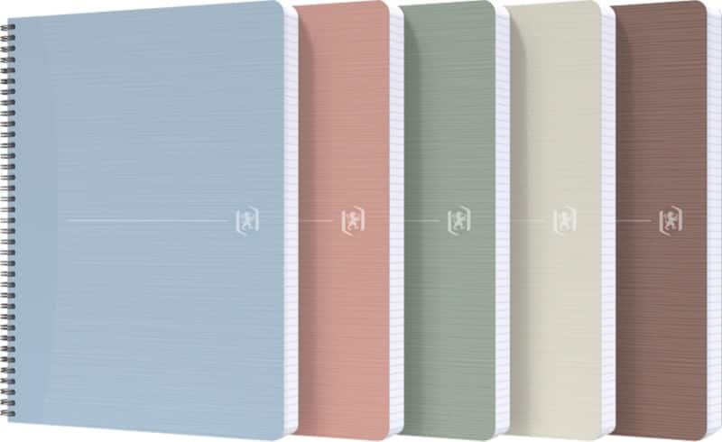 OXFORD Notebook 400154144 A4 Ruled Twin Wire Card Assorted 180 Pages 90 Sheets Pack of 5