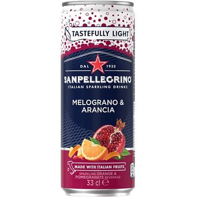 S.Pellegrino Melograno & Arancia Soft Drink Sparkling Orange & Pomegranate 12 Bottles of 330 ml