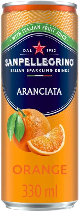 S.Pellegrino Soft Drink Sparkling Orange Can 330 ml Pack of 24