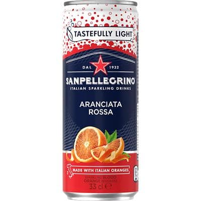 S.Pellegrino Aranciata Rossa Soft Drink Sparkling Blood Orange 24 Bottles of 330 ml