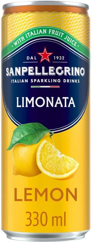 S.Pellegrino Soft Drink Sparkling Lemon Can 330 ml Pack of 24