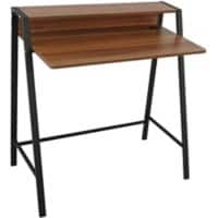NEO Non Height Adjustable Desk Rectangular DESK-2TIER-WOOD Oak Steel and Wood Black 840 (W) x 450 (D) x 850 (H) mm