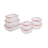 NEO Food Storage GLASS-TUP-SET 520 ml Red, Clear Set of 11